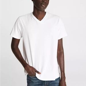 rag & bone White Short Sleeve V-Neck Tee